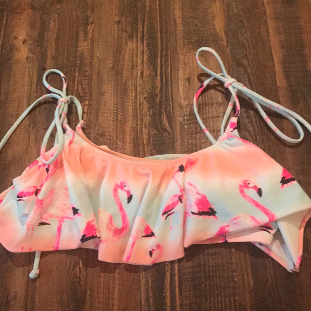 PINK flamingo bathing suit top
